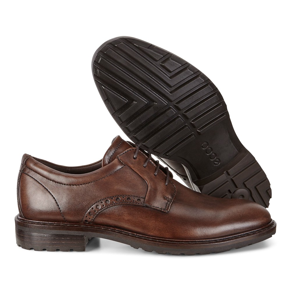 Zapatos De Vestir Hombre - ECCO Vitrus I Plain Toe Tie - Marrom - CWQ847015